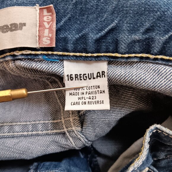 Vintage Y2K Carpenter Jeans Levis 29x28 Workwear Denim Red Tab Boys 16 Baggy - Picture 9 of 9